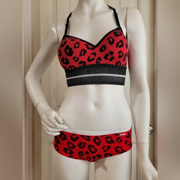 PINK Victoria's Secret Leopard Print Women's Intimate Set S - Picture 1 of 16